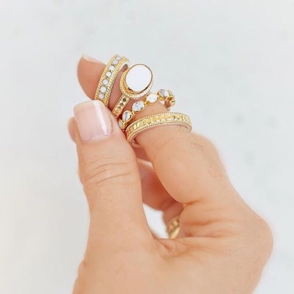 Anna Beck Howlite Gold Multi Stone Stacking Ring - Picture 2 of 4